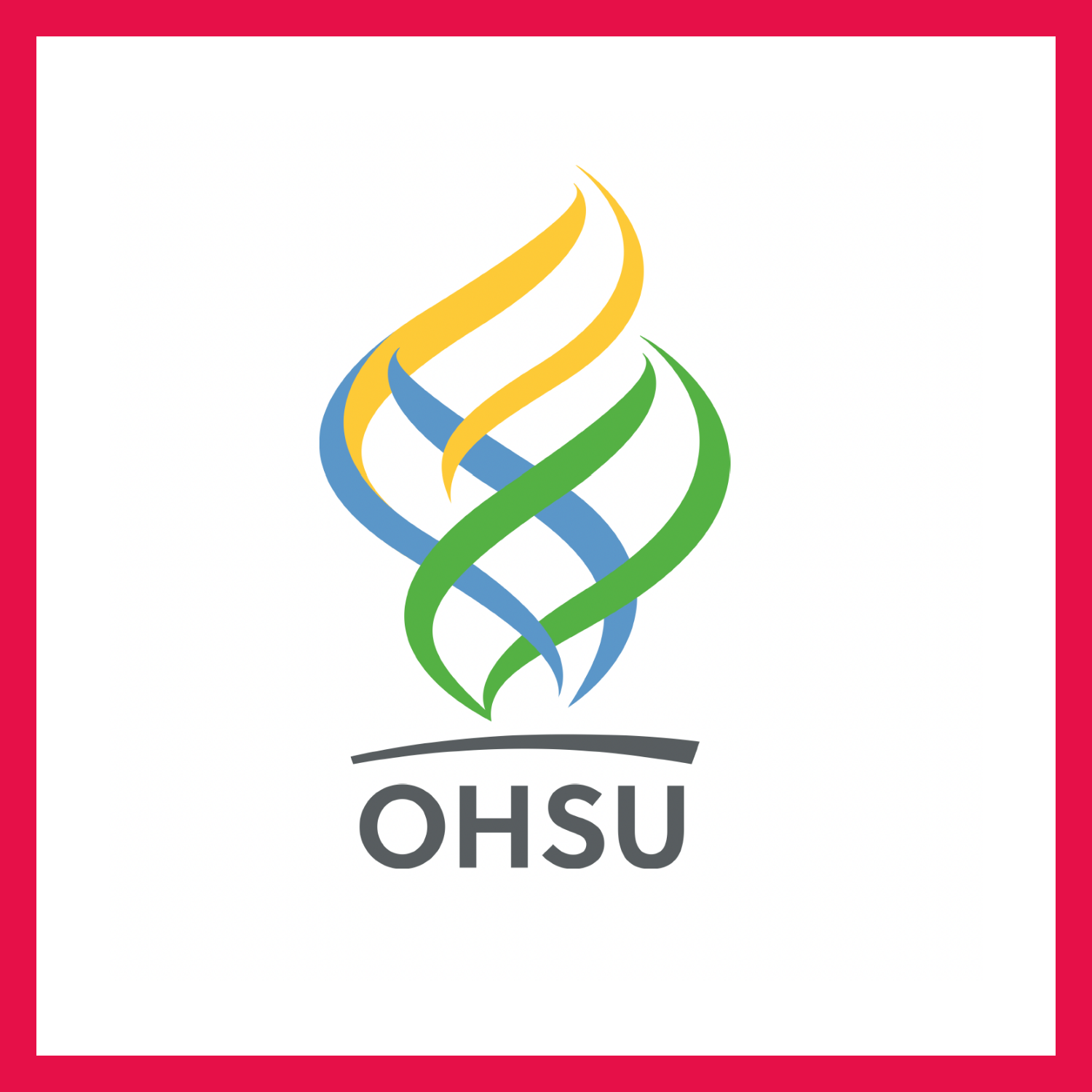 OSHU Logo with yellow, green, and blue swirls above the text.