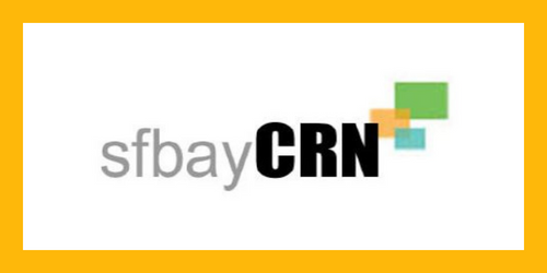 SFBayCRN logo with 3 overlapping boxes in top right corner. Boxes are green orange and blue.