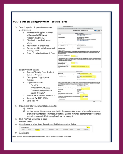 Remuneration for non-UCSF partners using Payment Request Form
